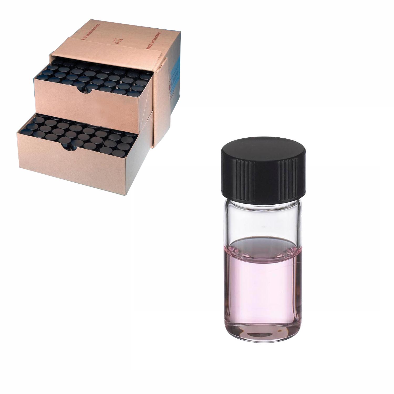 WHEATON 取樣瓶 4 mL 短瓶 無色透明 黑色酚醛樹脂蓋 PTFE表面的14B橡膠蓋墊 200 個(gè)/盒