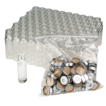 WHEATON 頂空進樣瓶方便包 20mL 鋁膜硅樹脂蓋墊 100個/盒