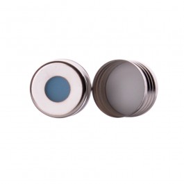 WHEATON 旋蓋 白色PTFE/透明藍色硅膠墊 100個/盒