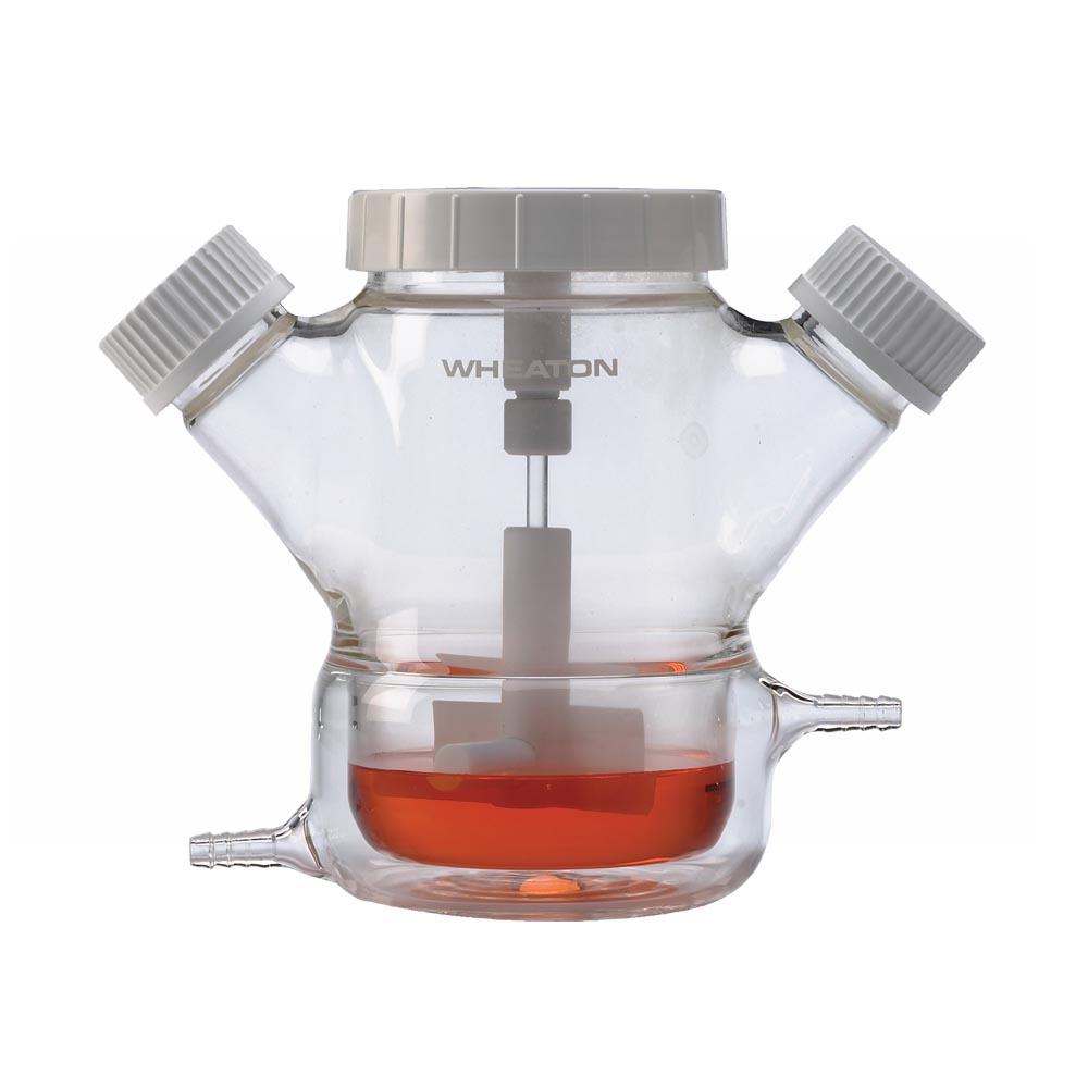 WHEATON Celstir夾套雙側臂細胞培養瓶 25mL，頂蓋尺寸38-430，側蓋尺寸15-415 1個