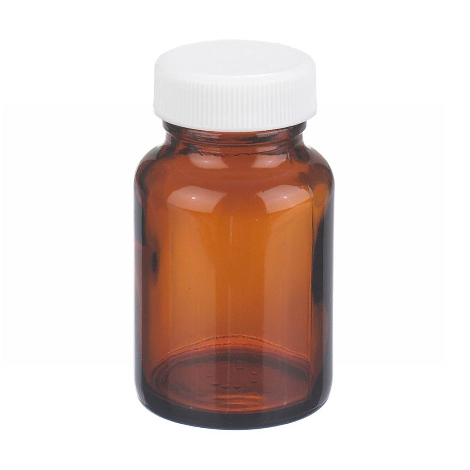 WHEATON 60mL 棕色廣口瓶 白色聚丙烯蓋 PTFE表面的聚乙烯墊 24個/盒