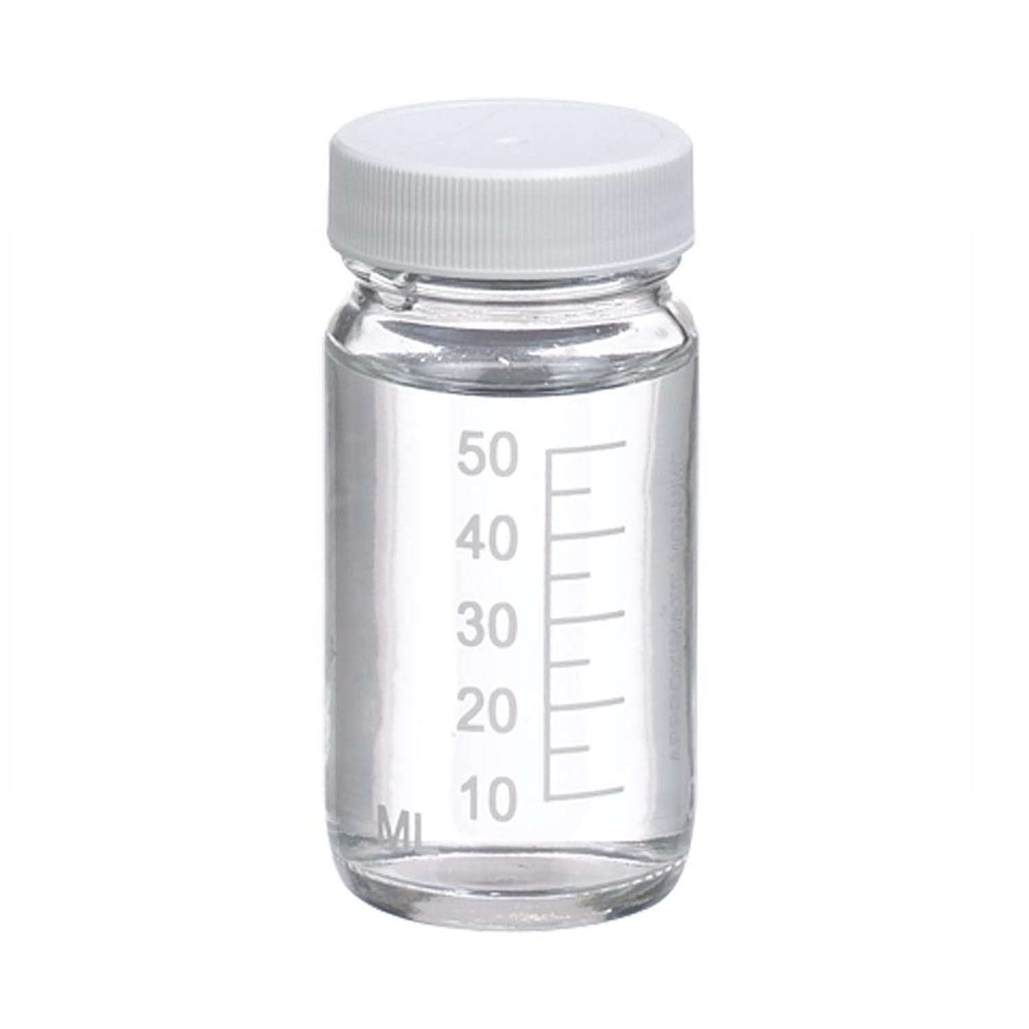 WHEATON 60mL 無色透明刻度瓶 白色聚丙烯蓋 PTFE表面的聚乙烯墊 48個/盒