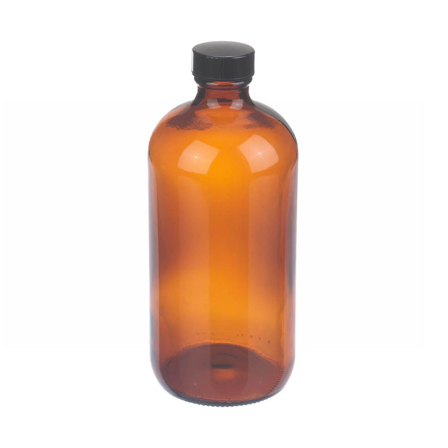 WHEATON 500mL 棕色波士頓圓形瓶 黑酚醛樹脂蓋 聚乙烯圓錐蓋墊 12個/盒